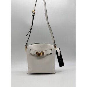 Donna Karan NY Bridgehampton smooth leather mini crossbody -WHITE